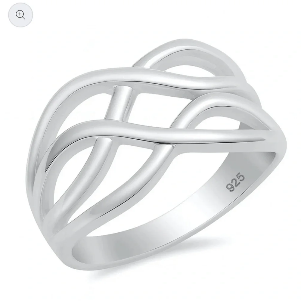 NWT 925 Sterling Silver Wave Ring Band! Available in sizes 6-12! NEW!